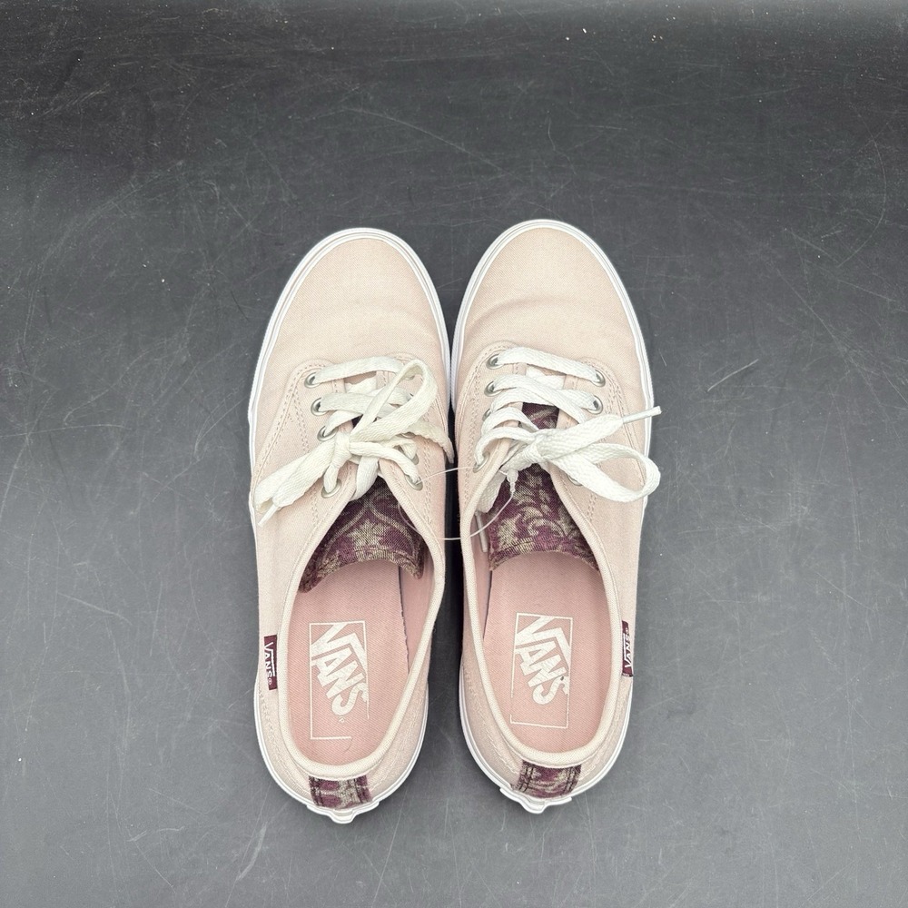 Women's Vans Pink Camden Shoes, Purple Design on Back &Tongue, Size 8 US - Picture 2 of 9